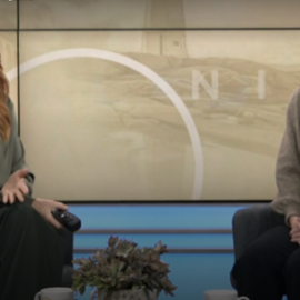 CSL Health Promoter talking with CTV reporter in chairs