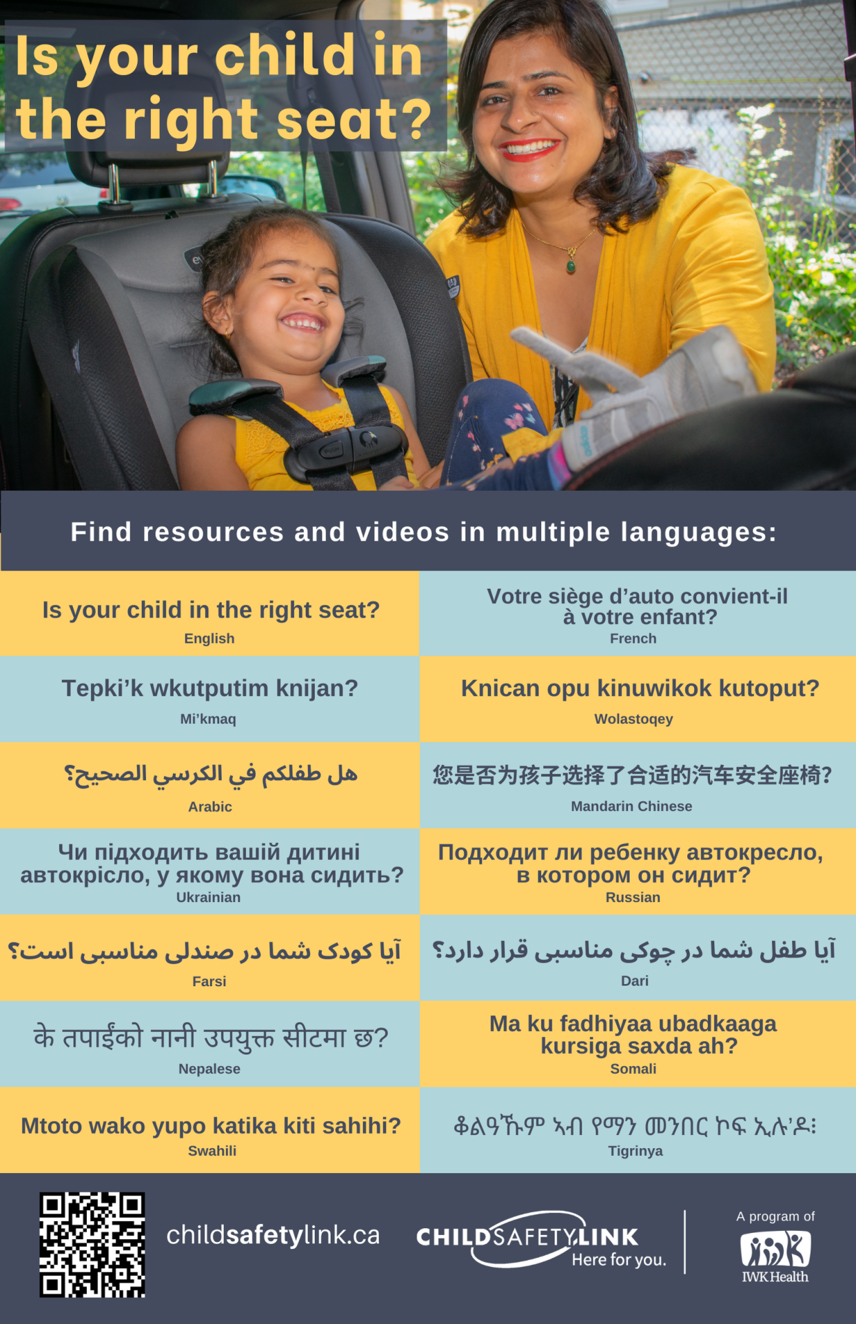 Is your child in the right seat Multi-English