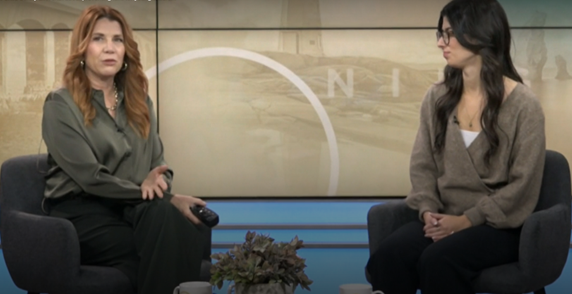 CSL Health Promoter talking with CTV reporter in chairs